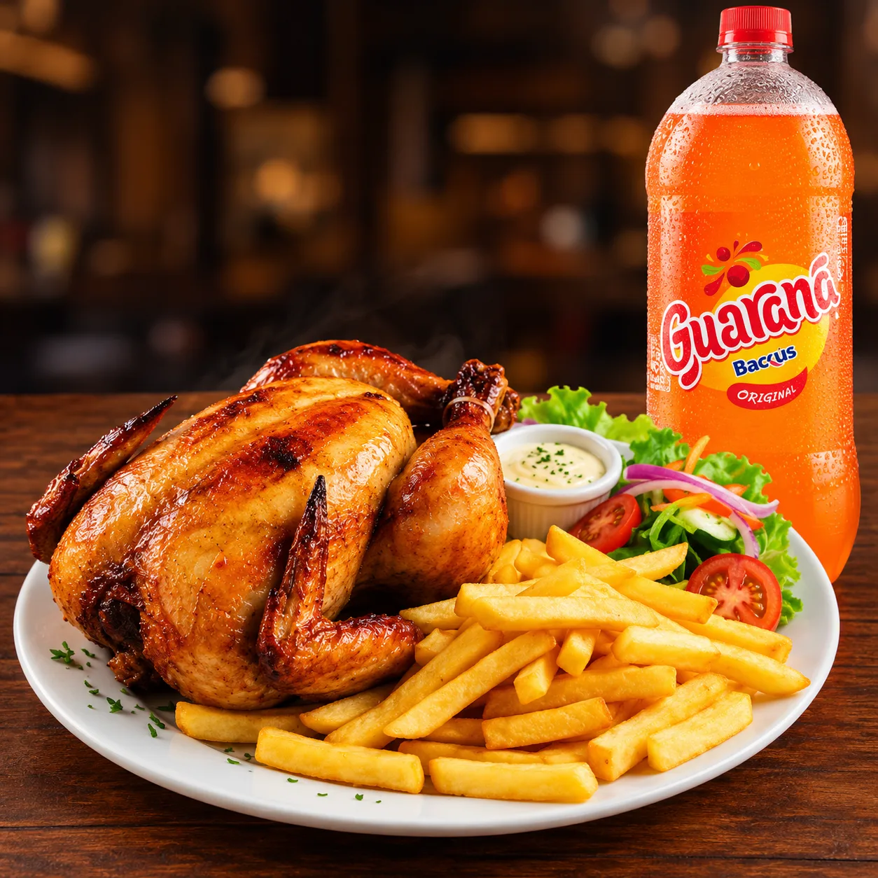 POLLO ENTERO + GUARANÁ 3L